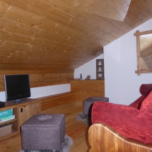Chalet Ameria Les Saisies Coin télé à l'étage